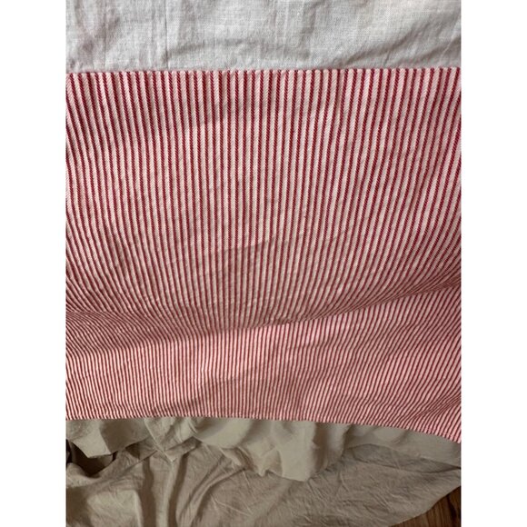 VTG Ralph Lauren Twin Striped Cotton Pleated Dust Ruffle Bedskirt Rustic Cottage - Picture 4 of 16